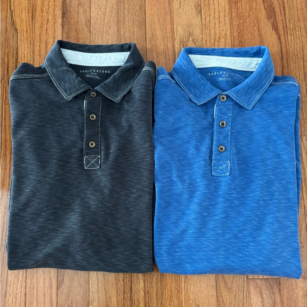 Men's Polo Shirt - Black and Blue Bundle of 2 size XL